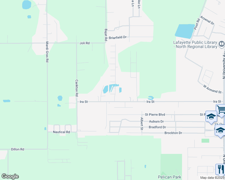 map of restaurants, bars, coffee shops, grocery stores, and more near 103 Soaring Cove in Carencro