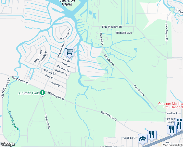 map of restaurants, bars, coffee shops, grocery stores, and more near 2093 Hollywood Drive in Bay St. Louis