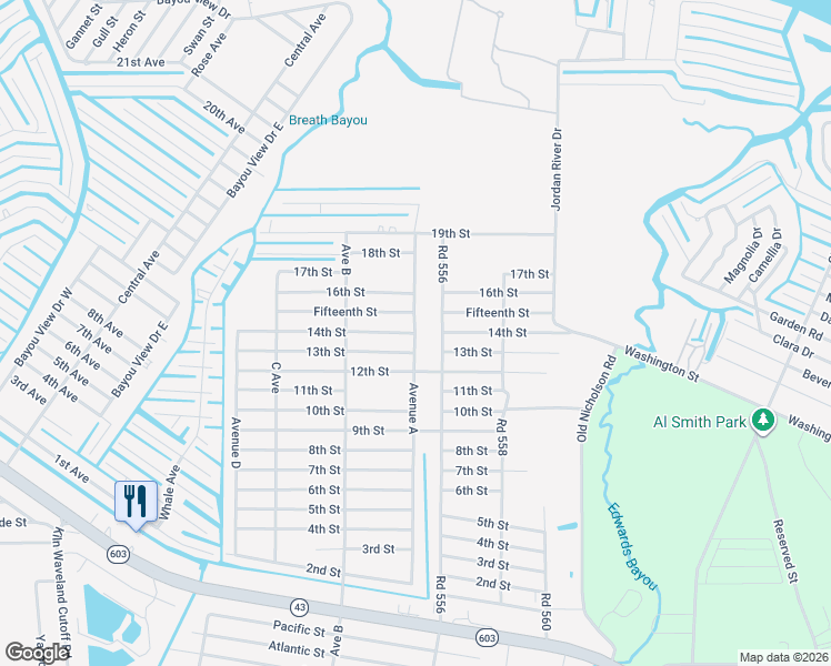 map of restaurants, bars, coffee shops, grocery stores, and more near 4001-4087 14th Street in Bay Saint Louis