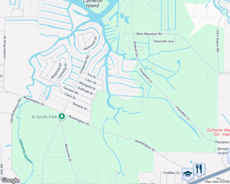 map of restaurants, bars, coffee shops, grocery stores, and more near 2131 Hollywood Drive in Bay St. Louis