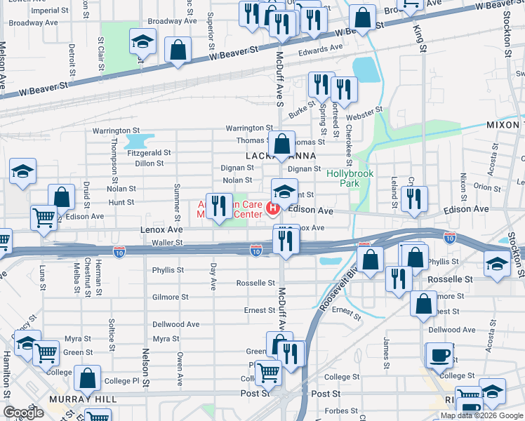 map of restaurants, bars, coffee shops, grocery stores, and more near in Jacksonville