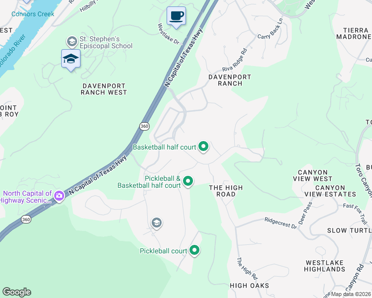 map of restaurants, bars, coffee shops, grocery stores, and more near 2547 Waymaker Way in Austin