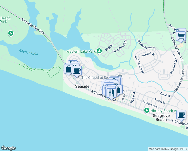 map of restaurants, bars, coffee shops, grocery stores, and more near 814 Forest Street in Niceville