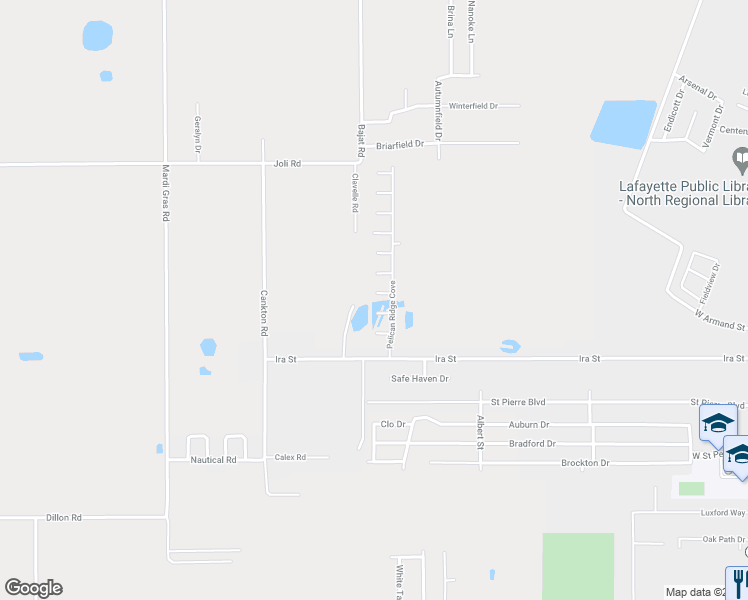 map of restaurants, bars, coffee shops, grocery stores, and more near 107 Island Nest Cove in Carencro