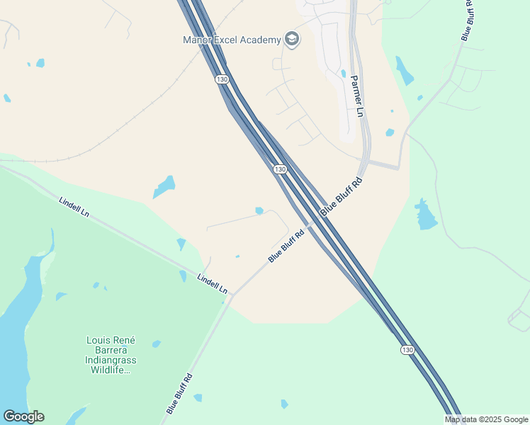 map of restaurants, bars, coffee shops, grocery stores, and more near 10350 Blue Bluff Road in Austin