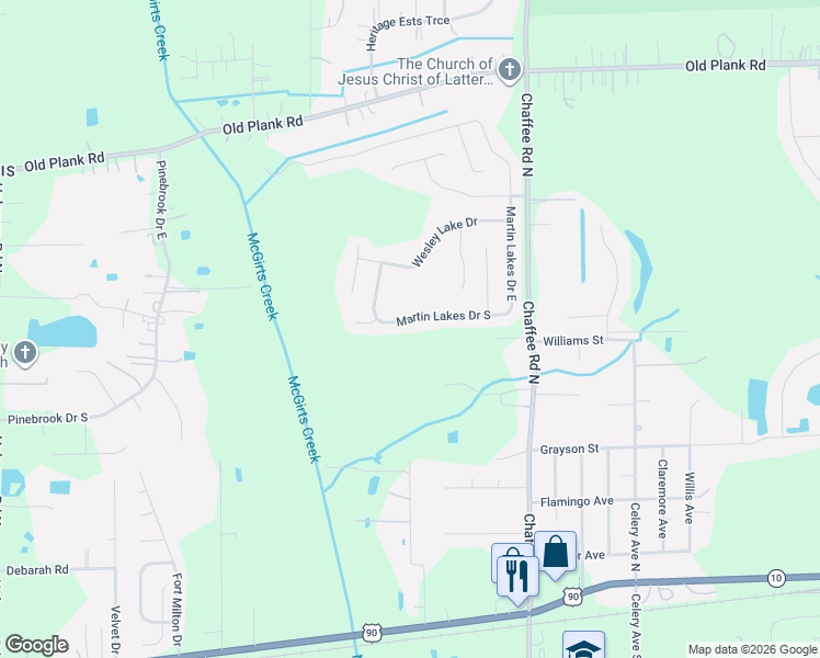 map of restaurants, bars, coffee shops, grocery stores, and more near 459 Martin Lakes Drive West in Jacksonville