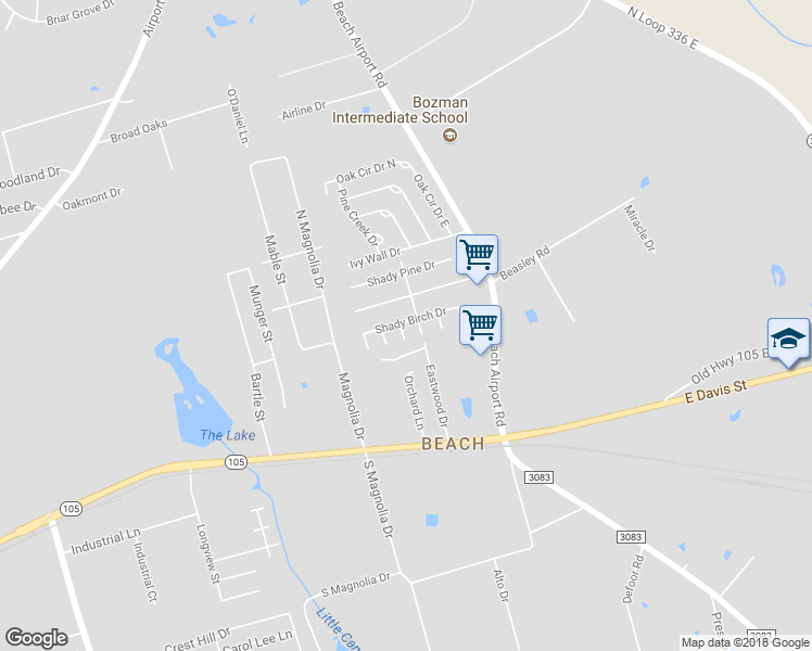 map of restaurants, bars, coffee shops, grocery stores, and more near 506 Pine Cluster Court in Conroe