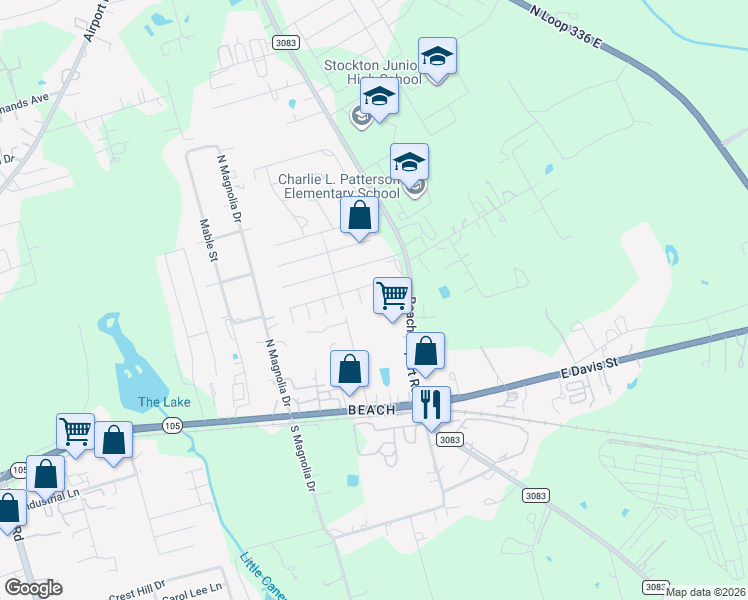 map of restaurants, bars, coffee shops, grocery stores, and more near 503 Oak Cluster Court in Conroe