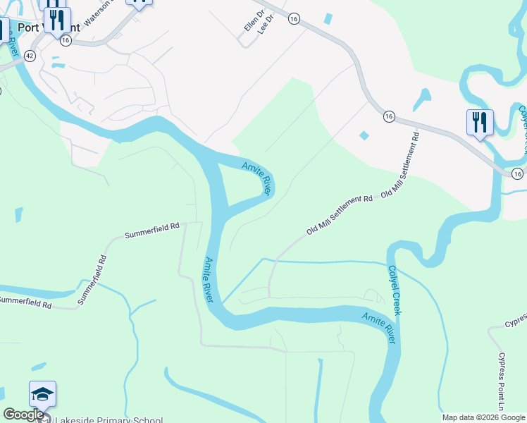 map of restaurants, bars, coffee shops, grocery stores, and more near 17713 Cove Lane in Port Vincent