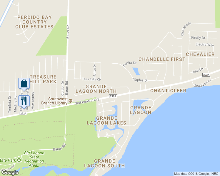 map of restaurants, bars, coffee shops, grocery stores, and more near 12021 Longwood Dr in Pensacola