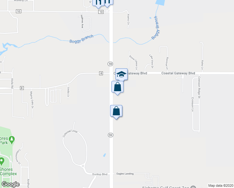 map of restaurants, bars, coffee shops, grocery stores, and more near 6848 Gulf Shores Parkway in Gulf Shores