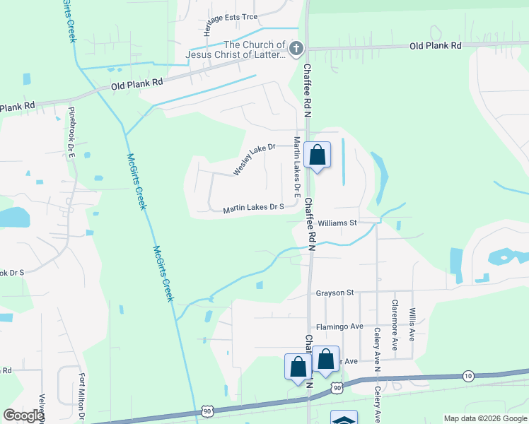 map of restaurants, bars, coffee shops, grocery stores, and more near 523 Martin Lakes Drive South in Jacksonville