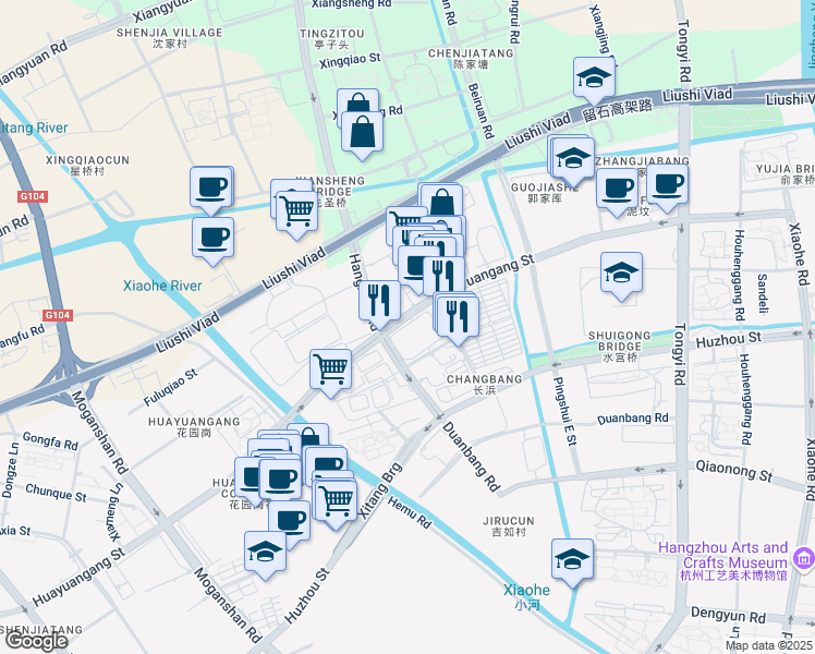 map of restaurants, bars, coffee shops, grocery stores, and more near in Hangzhou