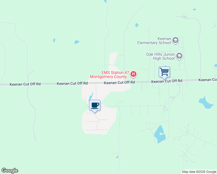 map of restaurants, bars, coffee shops, grocery stores, and more near 19799 Keenan Cut Off Road in Montgomery