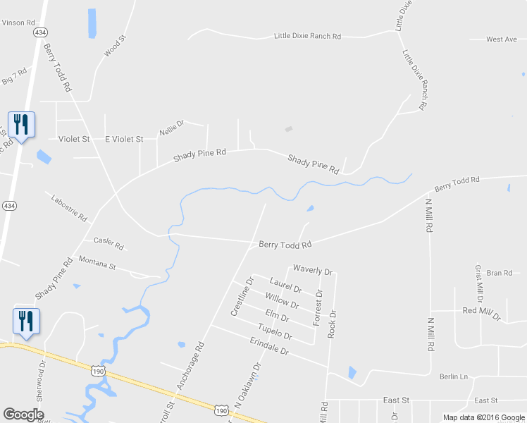 map of restaurants, bars, coffee shops, grocery stores, and more near 61412 Anchorage Road in Lacombe