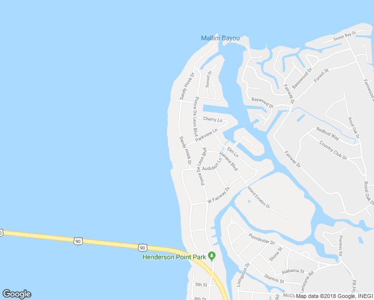 map of restaurants, bars, coffee shops, grocery stores, and more near 413 Sandy Hook Drive in Pass Christian