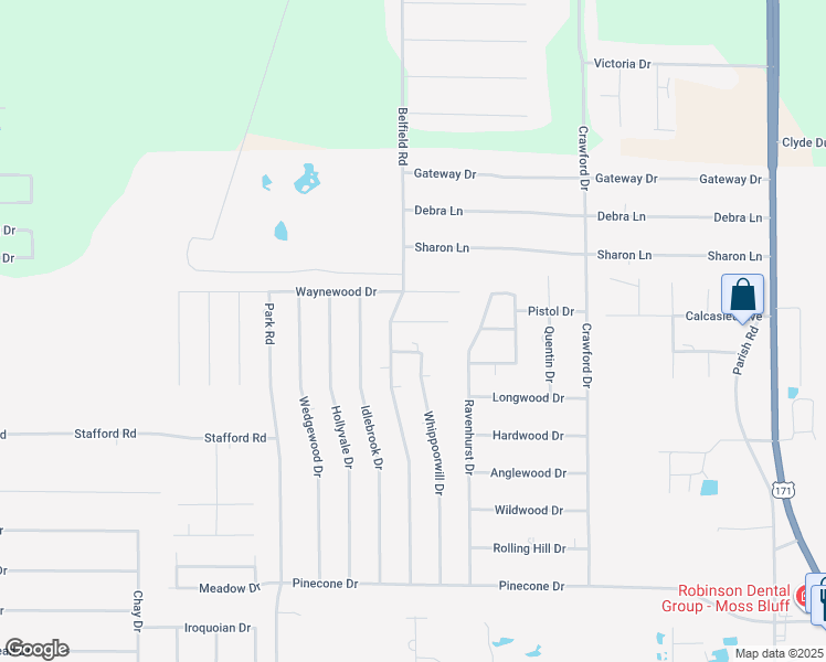 map of restaurants, bars, coffee shops, grocery stores, and more near 1340 Belfield Rd in Lake Charles