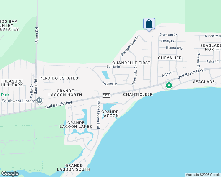 map of restaurants, bars, coffee shops, grocery stores, and more near 5278 Kennsington Place in Pensacola