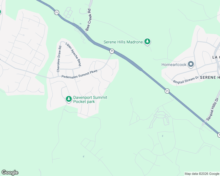 map of restaurants, bars, coffee shops, grocery stores, and more near 5524 Limestone Spring Cove in The Hills