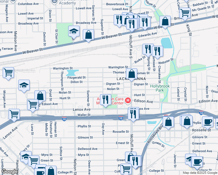 map of restaurants, bars, coffee shops, grocery stores, and more near 3137 Nolan Street in Jacksonville