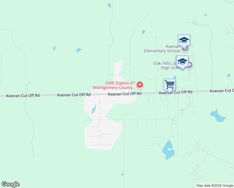 map of restaurants, bars, coffee shops, grocery stores, and more near 19799 Keenan Cut Off Road in Montgomery