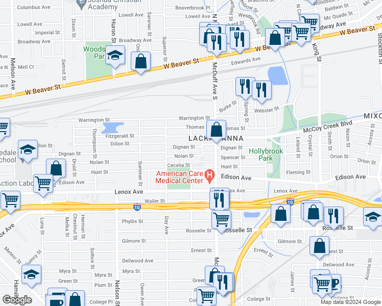 map of restaurants, bars, coffee shops, grocery stores, and more near 3061 Nolan Street in Jacksonville