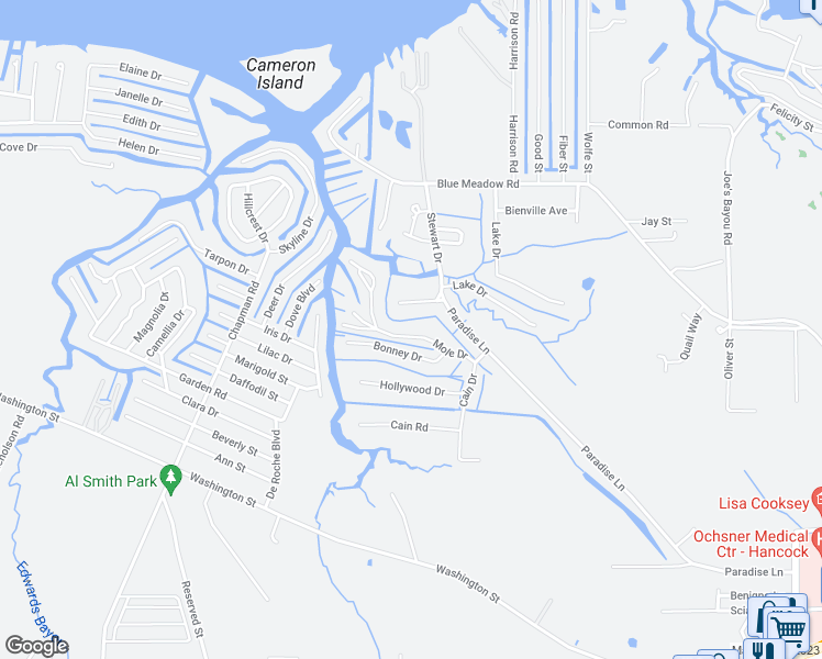 map of restaurants, bars, coffee shops, grocery stores, and more near 2094 Mole Drive in Bay Saint Louis