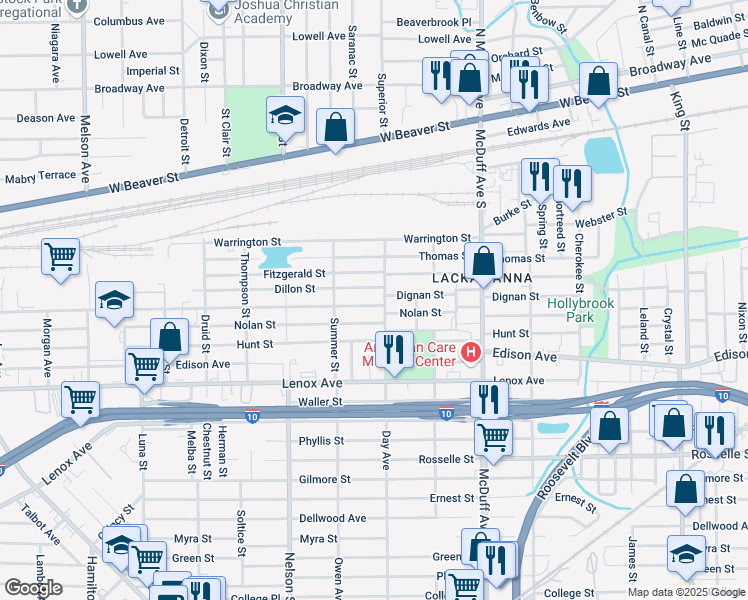 map of restaurants, bars, coffee shops, grocery stores, and more near 267 Day Avenue in Jacksonville