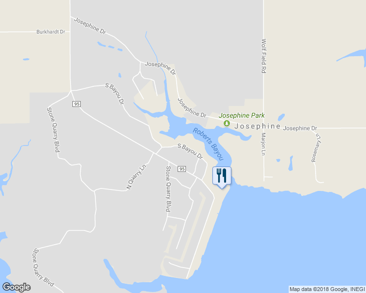 map of restaurants, bars, coffee shops, grocery stores, and more near 6884 South Bayou Drive in Elberta