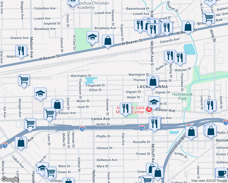 map of restaurants, bars, coffee shops, grocery stores, and more near 3239 Dillon Street in Jacksonville