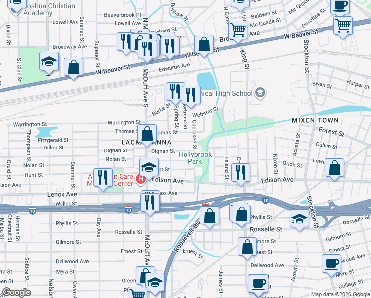map of restaurants, bars, coffee shops, grocery stores, and more near 2899 Dignan Street in Jacksonville