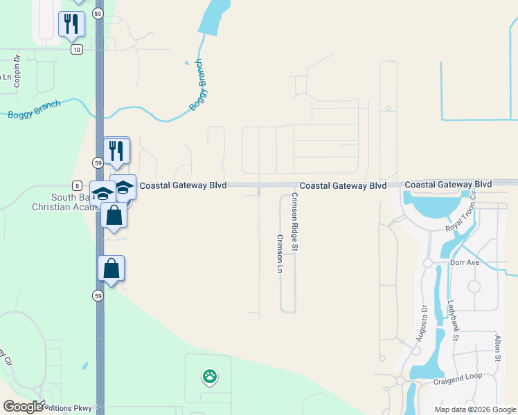 map of restaurants, bars, coffee shops, grocery stores, and more near 6967 Summerset Dr in Gulf Shores
