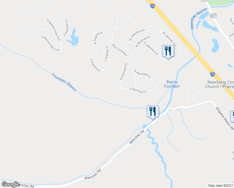 map of restaurants, bars, coffee shops, grocery stores, and more near 19420 S Muirfield Cir in Baton Rouge
