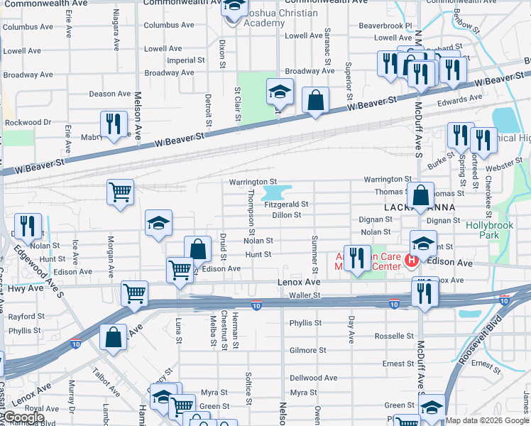 map of restaurants, bars, coffee shops, grocery stores, and more near 3563 Dillon Street in Jacksonville