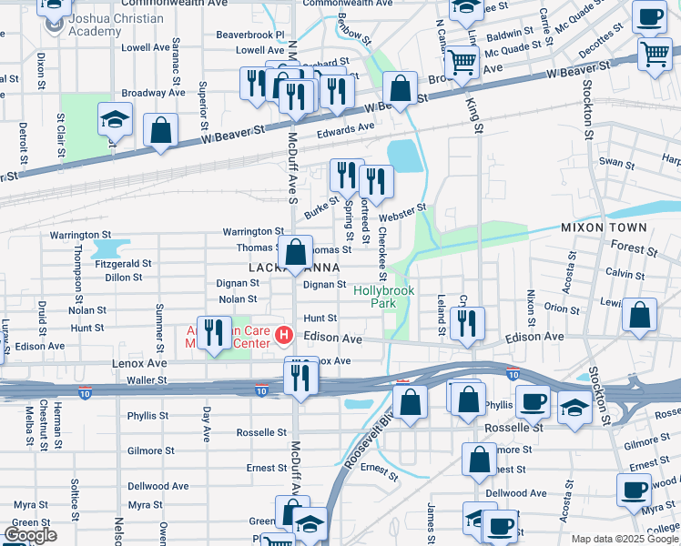 map of restaurants, bars, coffee shops, grocery stores, and more near 274 Willow Branch Avenue in Jacksonville