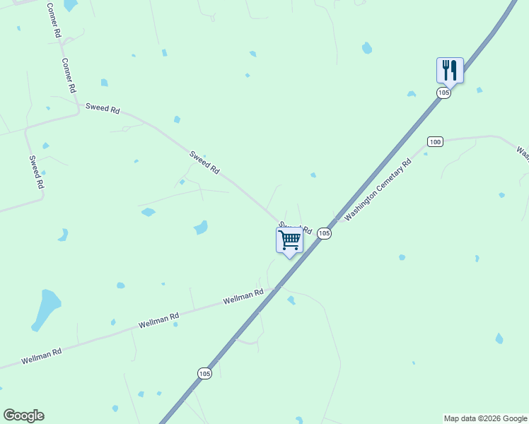 map of restaurants, bars, coffee shops, grocery stores, and more near 19000 Sweed Road in Washington