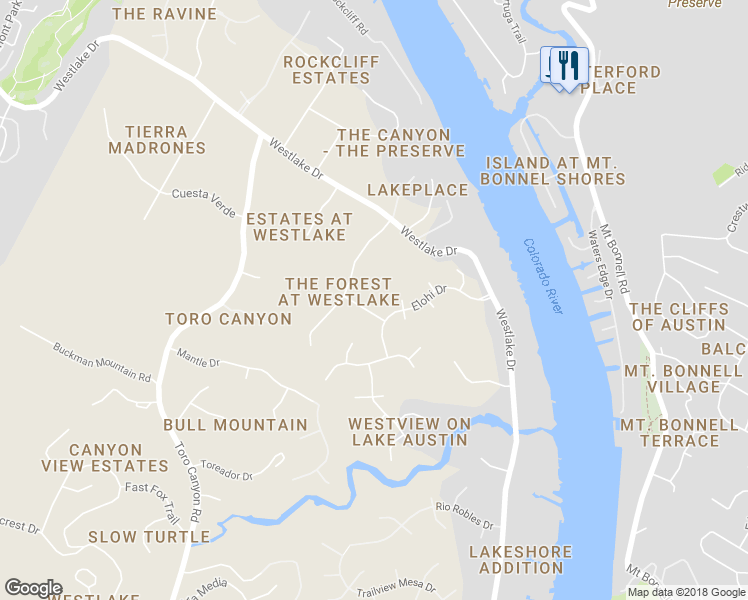 map of restaurants, bars, coffee shops, grocery stores, and more near 4604 Golden Maize Drive in Austin