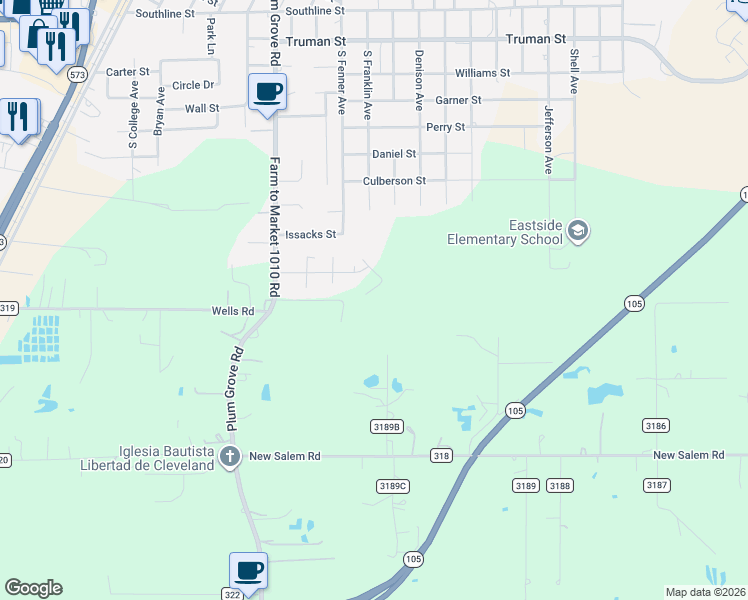 map of restaurants, bars, coffee shops, grocery stores, and more near 215 Pine Bend Court in Cleveland