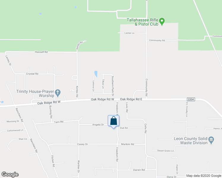 map of restaurants, bars, coffee shops, grocery stores, and more near 8487 Southern Park Drive in Tallahassee
