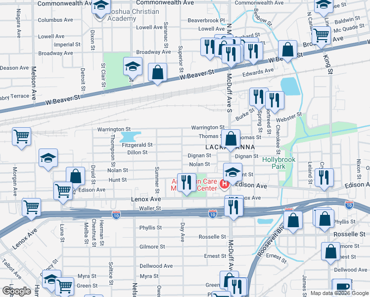 map of restaurants, bars, coffee shops, grocery stores, and more near 267 Day Avenue in Jacksonville
