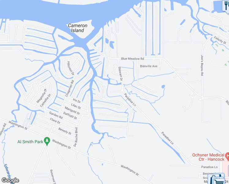 map of restaurants, bars, coffee shops, grocery stores, and more near 2026 Mitteer Drive in Bay Saint Louis