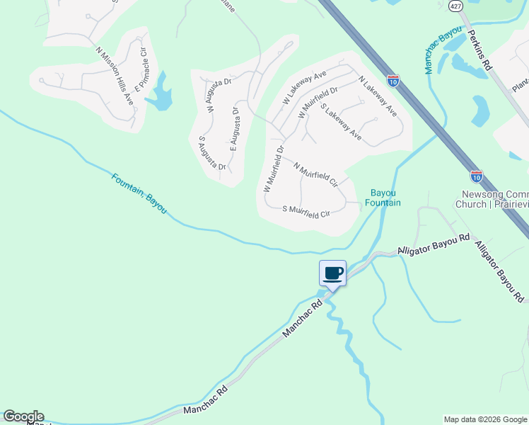 map of restaurants, bars, coffee shops, grocery stores, and more near 19420 South Muirfield Circle in Baton Rouge