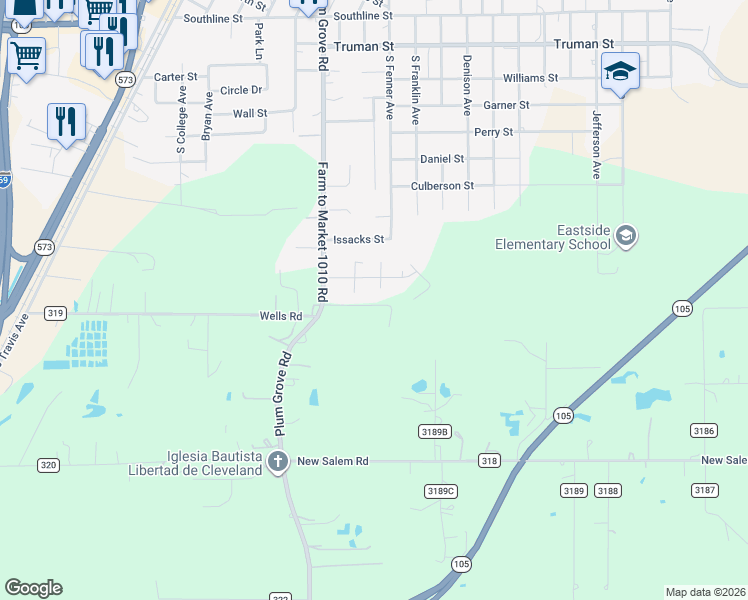 map of restaurants, bars, coffee shops, grocery stores, and more near 123 Rice Street in Cleveland