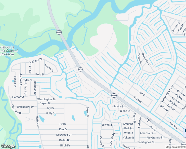 map of restaurants, bars, coffee shops, grocery stores, and more near 10982-10988 Highway 603 in Bay St. Louis