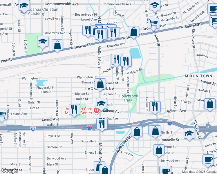map of restaurants, bars, coffee shops, grocery stores, and more near 274 Willow Branch Avenue in Jacksonville
