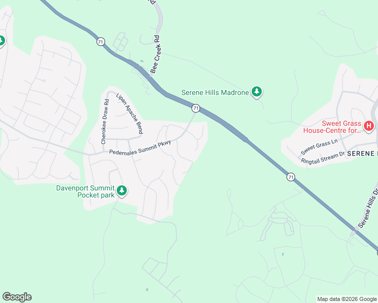 map of restaurants, bars, coffee shops, grocery stores, and more near 17705 Flowing Brook Drive in Austin