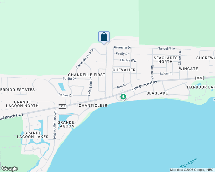 map of restaurants, bars, coffee shops, grocery stores, and more near 5016 Chandelle Drive in Pensacola
