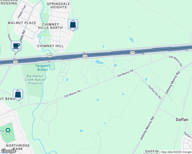 map of restaurants, bars, coffee shops, grocery stores, and more near 8606 Karling Drive in Austin