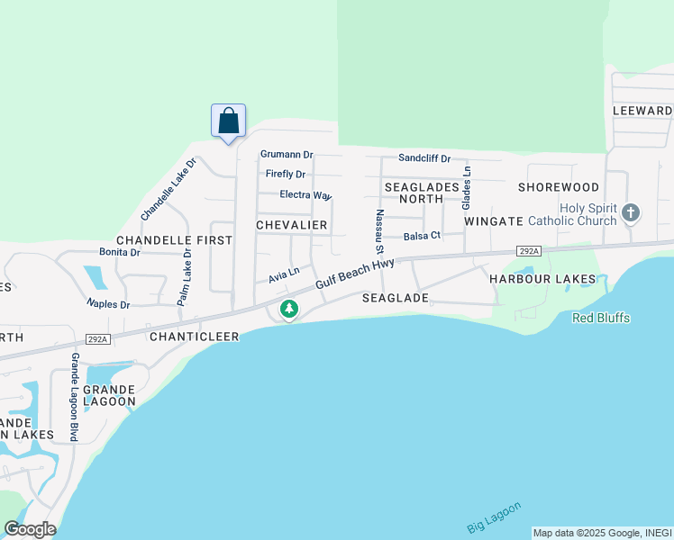 map of restaurants, bars, coffee shops, grocery stores, and more near 6035 Electra Lane in Pensacola