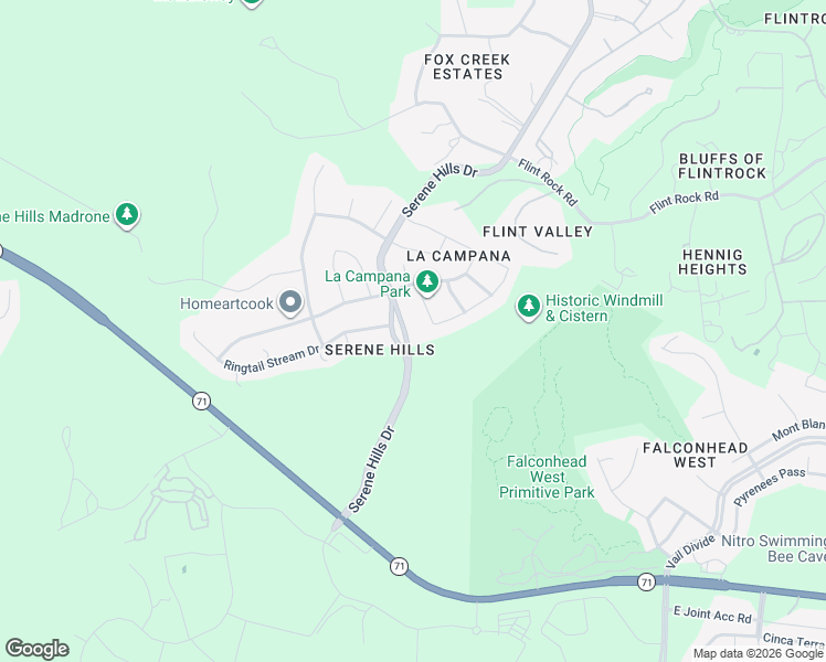 map of restaurants, bars, coffee shops, grocery stores, and more near 712 Crestone Stream Drive in Lakeway